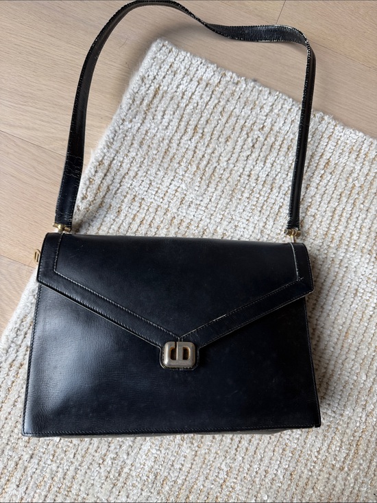 Dior Handbags - Vintage Christian Dior Black Leather Shoulder Bag